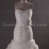 Glamorous Trumpet Sweetheart Ruched Adorned Beaded Flowers Sweep Train Spiral Wave Organza Wedding Dresses