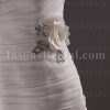 Glamorous Trumpet Sweetheart Ruched Adorned Beaded Flowers Sweep Train Spiral Wave Organza Wedding Dresses