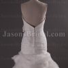 Glamorous Trumpet Sweetheart Ruched Adorned Beaded Flowers Sweep Train Spiral Wave Organza Wedding Dresses