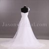 Princess A-line Floral One-shoulder Asymmetrical Pleated Scalloped Front Slit Sweep Train Tulle Wedding Dresses