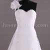 Princess A-line Floral One-shoulder Asymmetrical Pleated Scalloped Front Slit Sweep Train Tulle Wedding Dresses