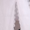 Princess A-line Floral One-shoulder Asymmetrical Pleated Scalloped Front Slit Sweep Train Tulle Wedding Dresses