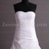 Elegant Fit-and-Flare Sweetheart Ruched Bodice Side Draped Sweep Train Satin Wedding Dresses