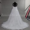 Ball Gown Effect Mermaid Double Spaghett Straps Sweetheart Lace Bodice Waistband Detachable Pleated Illusion Organza Overskirt Wedding Dresses