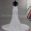 Ball Gown Effect Mermaid Double Spaghett Straps Sweetheart Lace Bodice Waistband Detachable Pleated Illusion Organza Overskirt Wedding Dresses