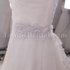 Princess A-line Sweetheart Asymmetrical Ruched Floral Ribbon Sweep Train Satin Appliqued Cascade Back Organza Wedding Dresses