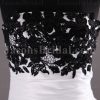 A-line Strapless Beaded Appliqued Bodice Ruched Belt Embroidered Sweep Train Organza over Satin Wedding Dresses