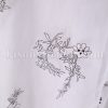 A-line Strapless Beaded Appliqued Bodice Ruched Belt Embroidered Sweep Train Organza over Satin Wedding Dresses