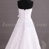 Gorgeous A-line Scalloped Sweetheart Ruched Belt Adorned Flower Sweep Train Lace Wedding Dresses