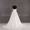 Princess A-line Beaded Sweetheart Asymmetrical Ruched Side Draped Sweep Train Pleated Satin Wedding Dresses