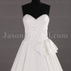 Princess A-line Beaded Sweetheart Asymmetrical Ruched Side Draped Sweep Train Pleated Satin Wedding Dresses