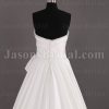Princess A-line Beaded Sweetheart Asymmetrical Ruched Side Draped Sweep Train Pleated Satin Wedding Dresses