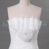 Mermaid Frilled Strapless Neckine Adorned Flower Asymmetrical Ruched Sweep Train Ruffled Organza over Satin Wedding Dresses