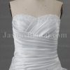 Ball Gown Sweetheart Beaded Appliques Asymmetrical Ruched Chapel Train Pick-up Satin Wedding Dresses