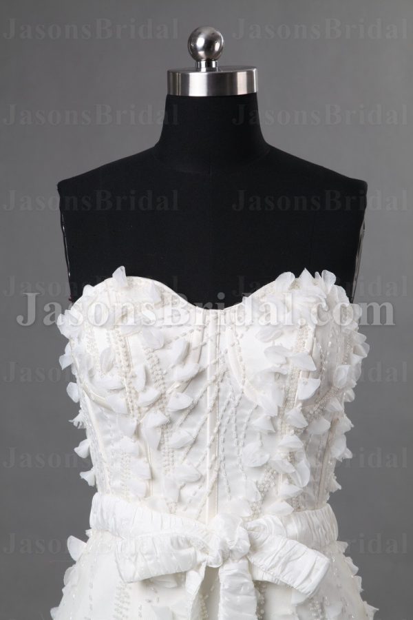 Elegant A-line Sweetheart Beaded Pleated Ribbon Sweep Train Tulle over Satin Wedding Dresses