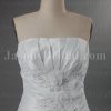Ball Gown Strapless Asymmetrical Ruched Adorned Flowers Appliques Chapel Train Organza over Satin Wedding Dresses