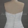 Ball Gown Strapless Asymmetrical Ruched Adorned Flowers Appliques Chapel Train Organza over Satin Wedding Dresses
