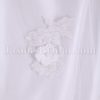 A-line Scalloped Strapless Beaded Appliques Jeweled Ruched Adorned Flowers Chapel Train Organza over Satin Wedding Dresses