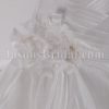 Fit-and-Flare Sweetheart Asymmetrical Ruched Adorned Flower Strapless Chapel Train Bustled Taffeta Wedding Dresses