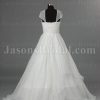 A-line Beaded Cap Sleeves Sweetheart Ruched Bodice Floor Length Draped Organza Wedding Dresses