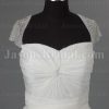 A-line Beaded Cap Sleeves Sweetheart Ruched Bodice Floor Length Draped Organza Wedding Dresses