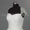 A-line Beaded Cap Sleeves Sweetheart Ruched Bodice Floor Length Draped Organza Wedding Dresses