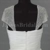 A-line Beaded Cap Sleeves Sweetheart Ruched Bodice Floor Length Draped Organza Wedding Dresses