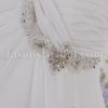 Empire Spaghetti One-shoulder Ruched Bodice Jeweled Sweep Train Chiffon Wedding Dresses