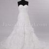 Fit-and-Flare Sweetheart Ruched Bodice Chapel Train Asymmetrical Layered Organza Wedding Dresses