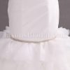 Trumpet Sweetheart Asymmetrical Ruched Jeweled Beaded Sweep Train Layered Ruffled Organza Wedding Dresses